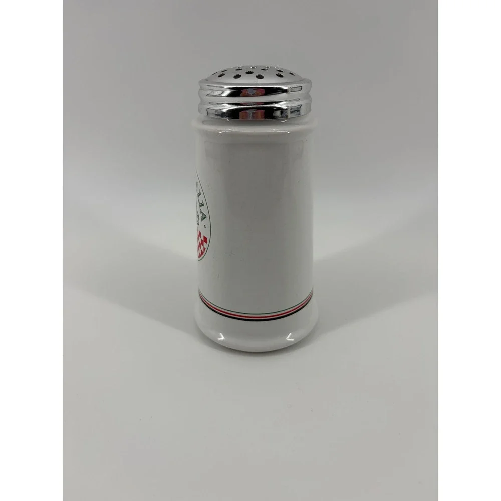 Vintage Himark Caffe Italia Ceramic Cheese‎ Shaker Retro Pizzeria White Red